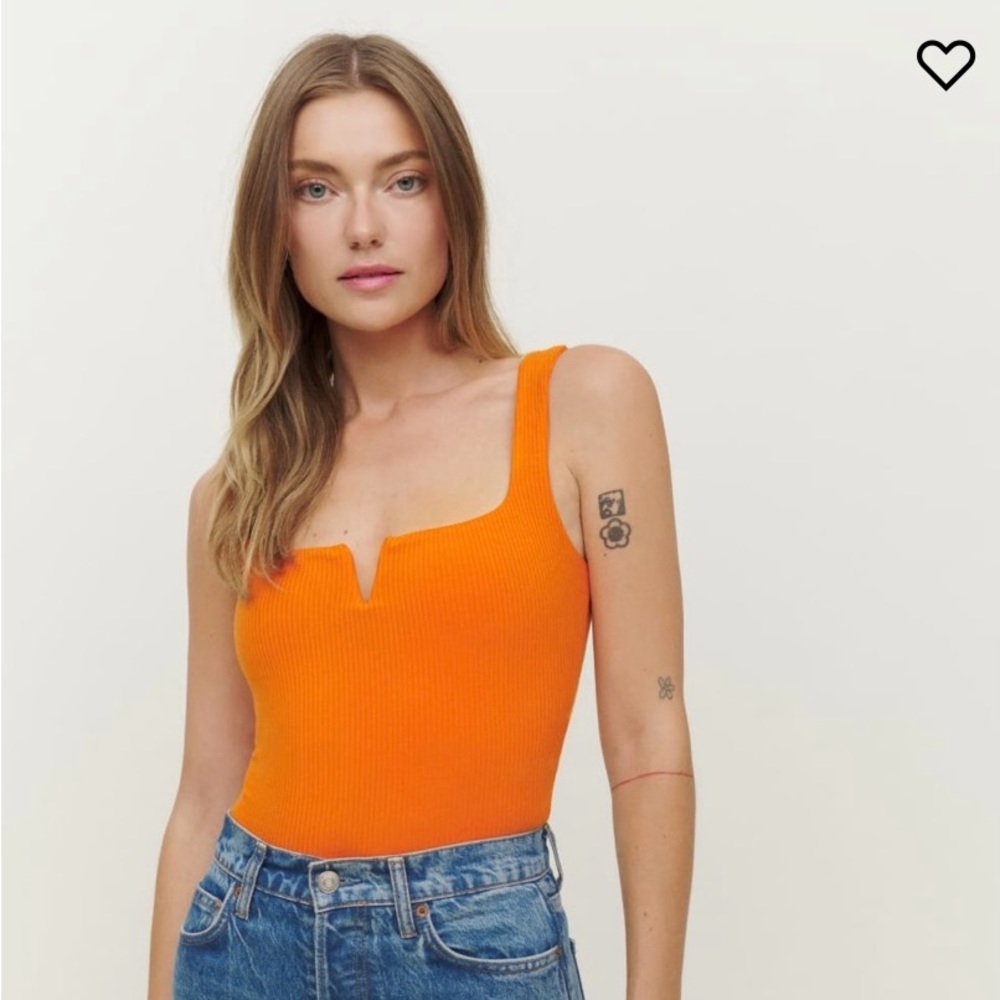 Reformation Ossie knit tank in Citrus